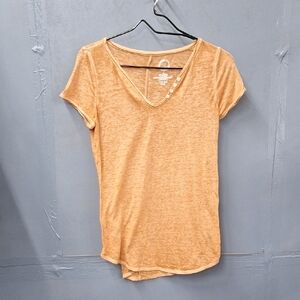 Maurices Orange Fitted Short Sleeve T-Shirt